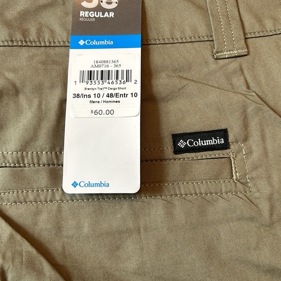 Columbia Cargo Shorts Khaki Green NWT, Size 38 Regular Men’s - Picture 4 of 5